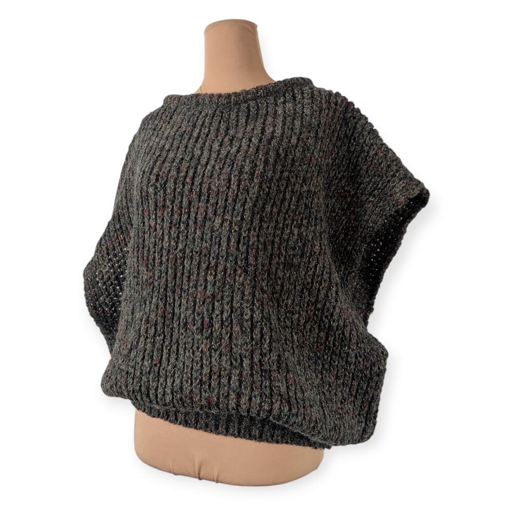 80s Exaggerated Blouson Style Sleeveless Sweater ~ Art Deco Brutalist